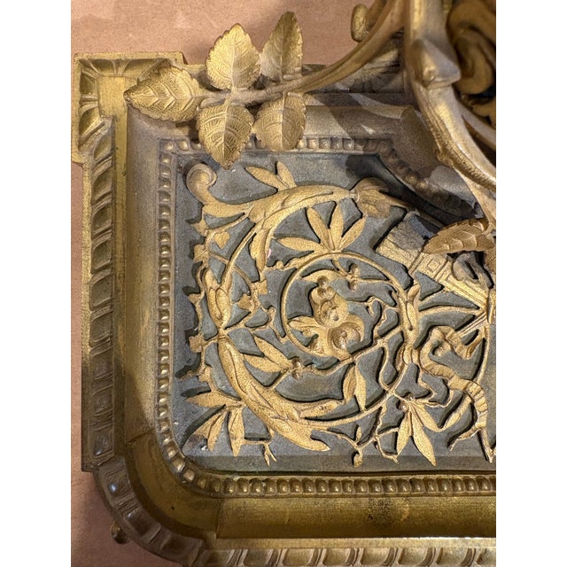 Metal Antique French Ormolu Inkwell & Stand For Sale - Image 7 of 7