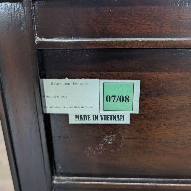 Restoration Hardware Two Drawer Nightstand For Sale - Image 13 of 14