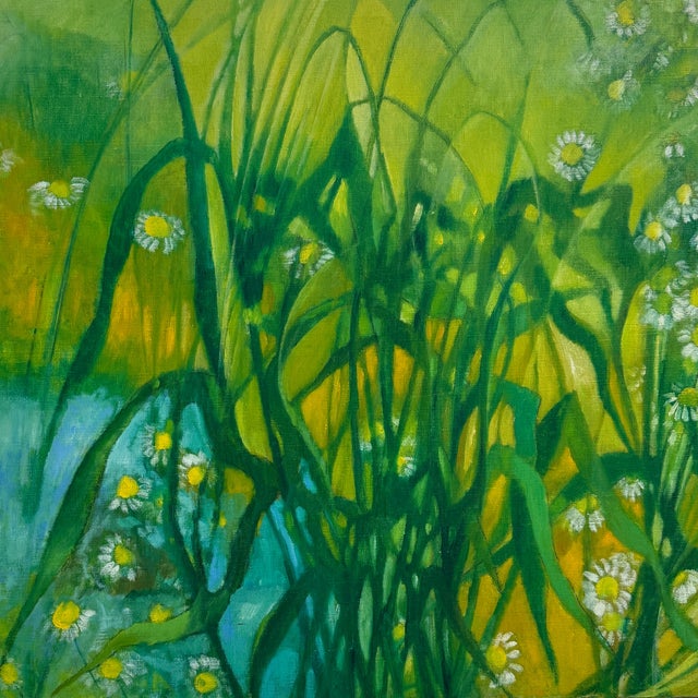 This striking mid century oil on canvas by Enid Munroe brings vibrant movement and color to any interior. “Daisies”...