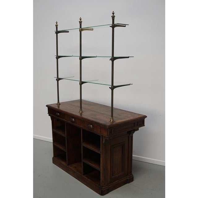 Antique 19th Century French Oak Shop Counter Cabinet For Sale - Image 17 of 18