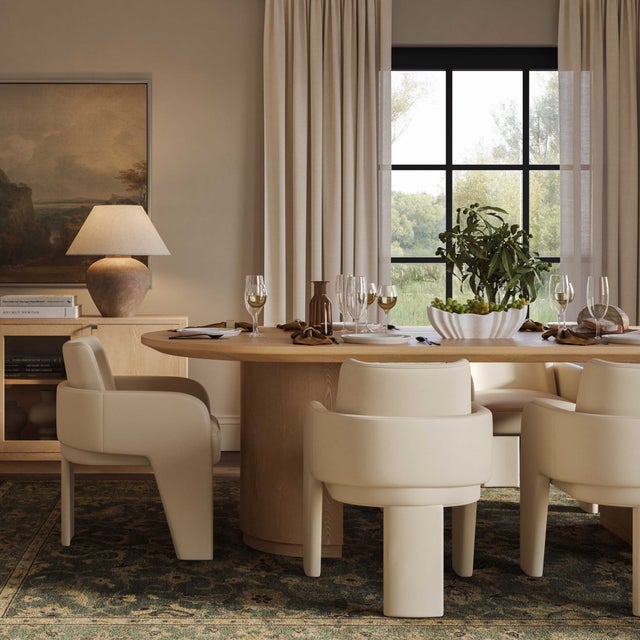Wood Marlow Natural Wood Oval Dining Table For Sale - Image 7 of 9