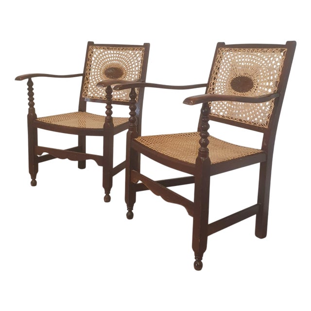 Monastery Medaillon Webbing Armchairs, 1930s, Set of 2 For Sale