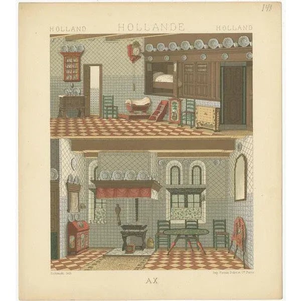 Racinet, Holland Interior, 1880, Paper For Sale - Image 4 of 5