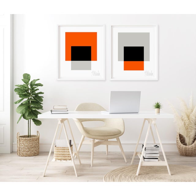 "The Interaction of Orange, Black and Gray" by Liz Roache (Orange, Black, Gray) This Modern, Mid Century, Contemporary...