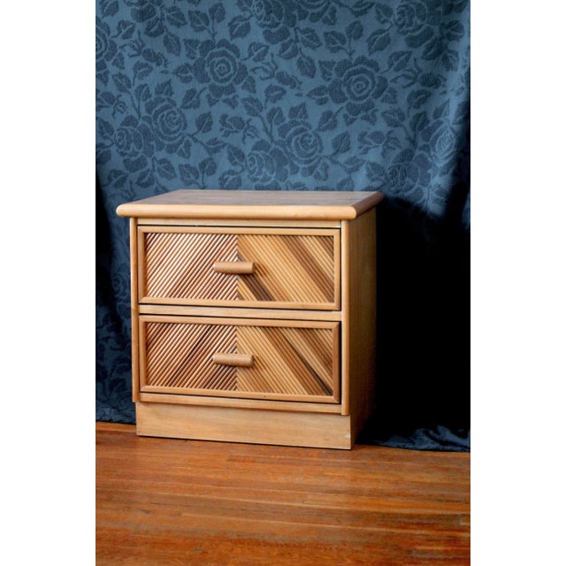 1980s Pencil Red Coastal Side Table With Drawers For Sale - Image 13 of 13