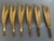Mid-Century Modern Vintage 24Kt Gold-Plated Cocktail Forks With Leaf Handles- Set of 6 For Sale - Image 3 of 10