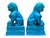 Pair of 1960’s Mid Century Chinese Turquoise Porcelain Foo Dog Statues For Sale - Image 4 of 9