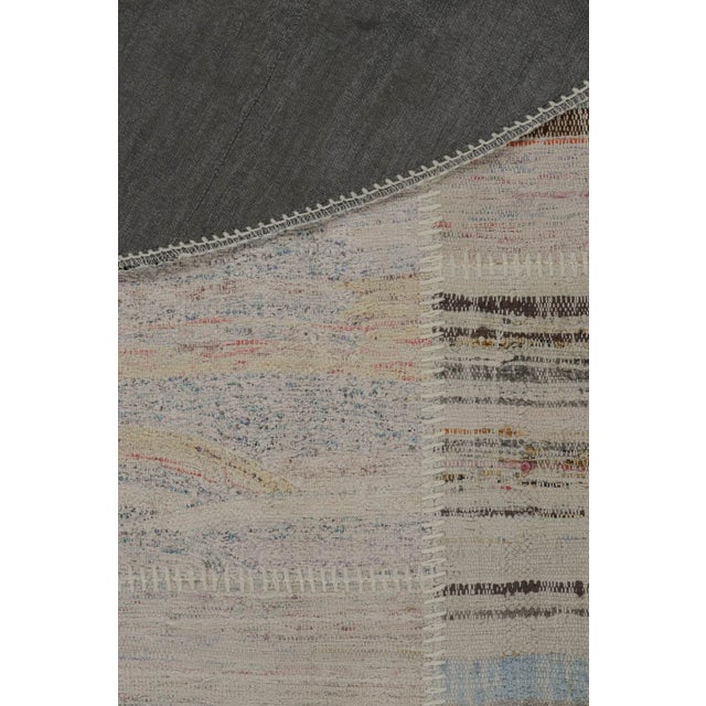Textile Rug & Kilim’s Patchwork Kilim Circle Rug in Polychromatic Stripes For Sale - Image 7 of 7