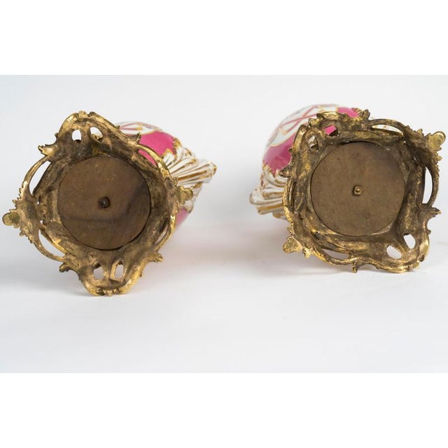 Brown Painted Porcelain Vases with Gilded Bronze Mounts, 19th Century, Set of 2 For Sale - Image 8 of 10