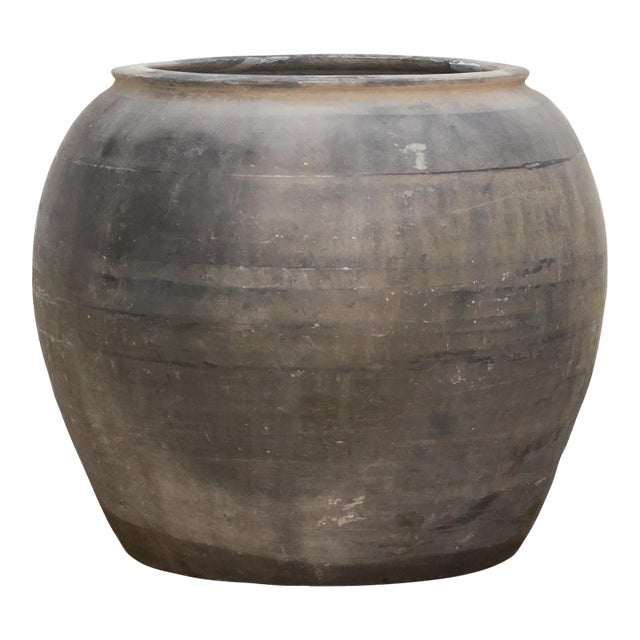 Weathered Faded Ash Clay Jar For Sale