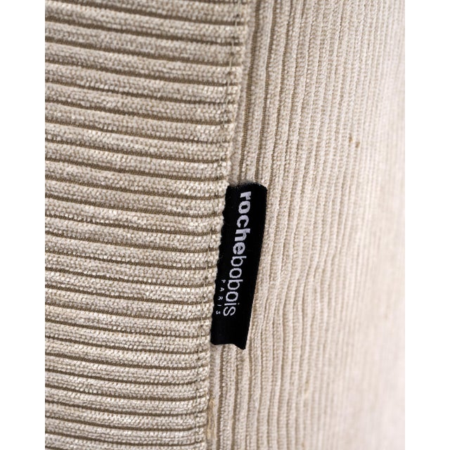 Vintage Roche Bobois Cream Cord Armchairs For Sale - Image 10 of 11