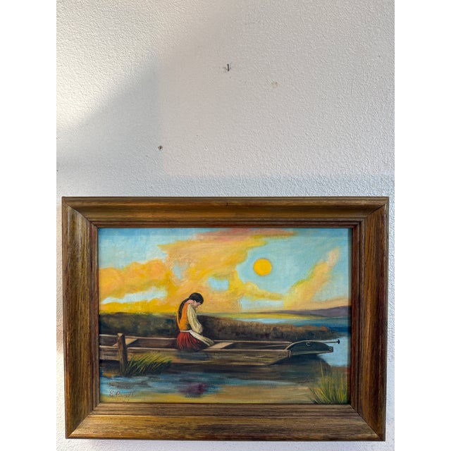 Painting on Canvas 1967, “Alone and Forsaken," a Well-Known Moody Scene Often Attributed to Heinrich Vosberg For Sale - Image 9 of 9