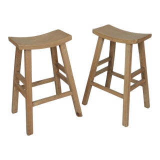 Saddle Bar Stools, a Pair For Sale