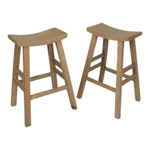Saddle Bar Stools, a Pair