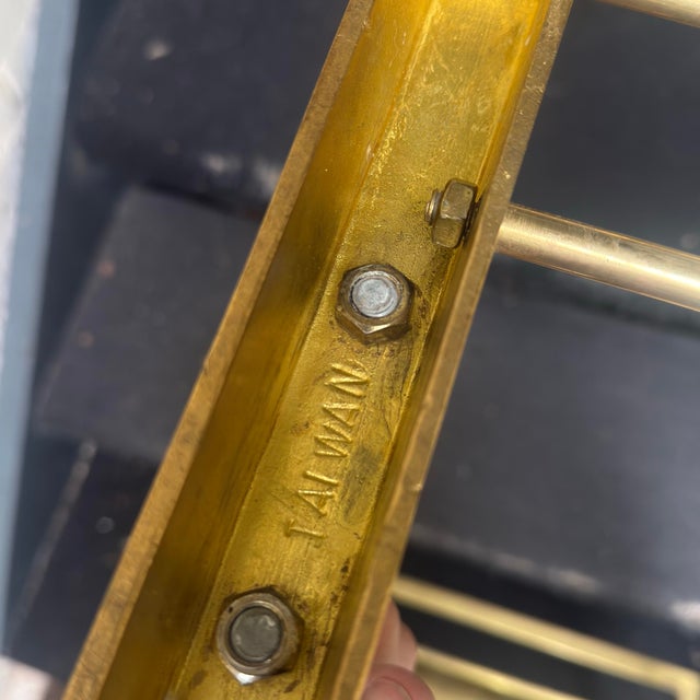 Vintage Brass Valet Stand - Palm Beach Hollywood Regency Dresser Rack - Karl Springer Style For Sale - Image 10 of 11