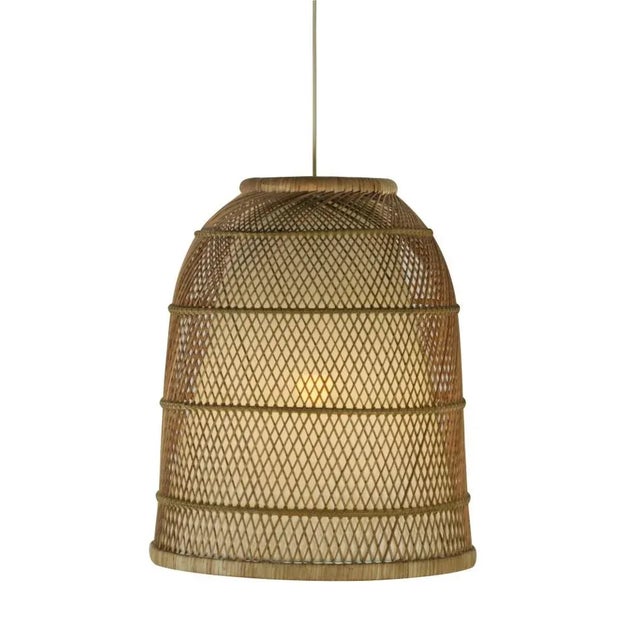 Coastal Woven Rattan Pendant Light, Tall, Bella by Oggetti For Sale - Image 3 of 3