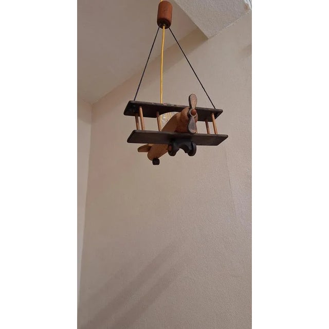 Vintage German Spruce Ceiling Lamp from Waldi, 1990s, in Very Good conditions. Designed 1990 to 1999 This piece has an...