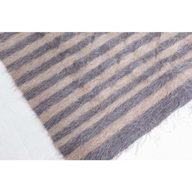 Early 21st Century Textural Stripe Modern Goat Hair Runner by Doris Leslie Blau For Sale - Image 5 of 8