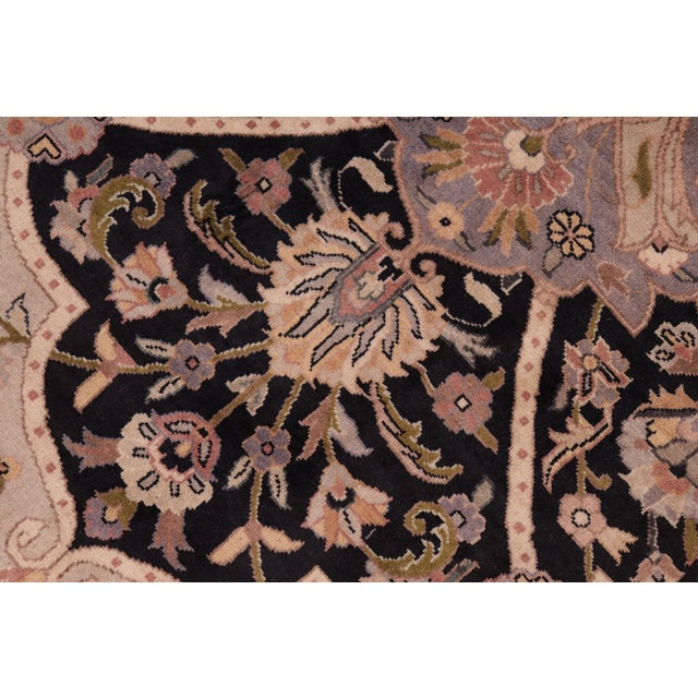 1990s Shabby Chic Medallion 1990's Pak-Persian Black/Gray Wool Rug - 8'2'' X 10'2'' For Sale - Image 5 of 9