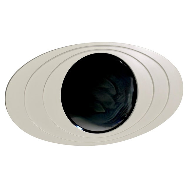 Mid-Century Space Age Carved Wood Mirror, Italy, 1970s For Sale - Image 3 of 14