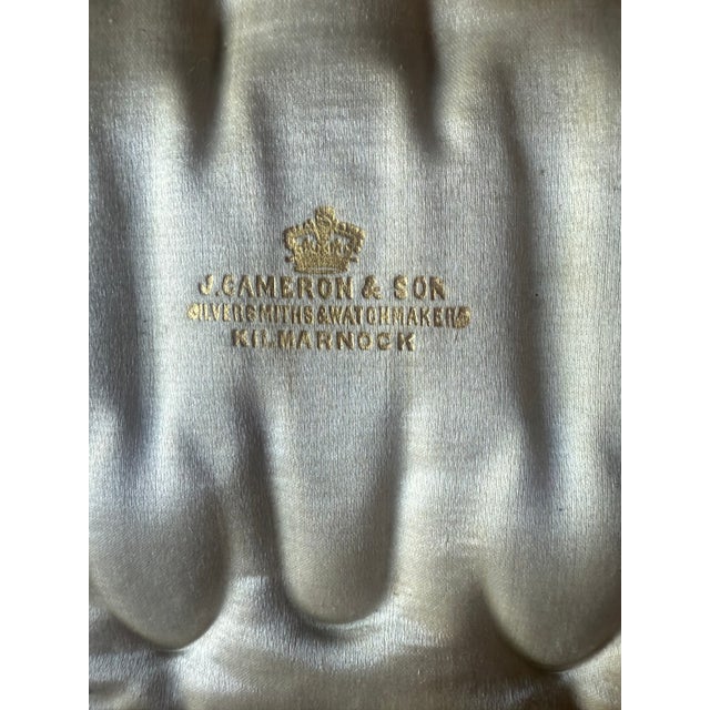 Antique Set Six Spoons and Sugar Tongs Sterling Silver in Original Box J Cameron and Sons For Sale - Image 4 of 4