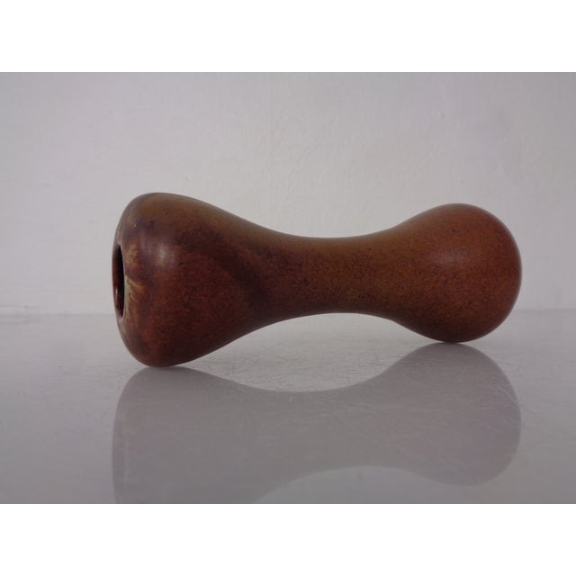 Brown Studio Ceramic Vase by Gertrude Trude Bilstein, Germany, 1960s For Sale - Image 8 of 12