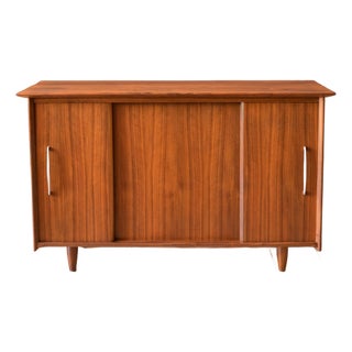 Mid Century Modern Solid Walnut Stereo Console Cabinet by Ace-Hi Furniture For Sale