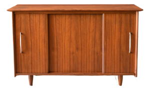 Mid Century Modern Solid Walnut Stereo Console Cabinet by Ace-Hi Furniture
