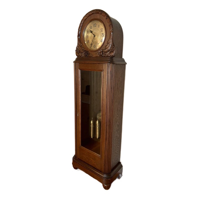 Jauch Brothers Clock Factory German Antique Grandfather Clock For Sale