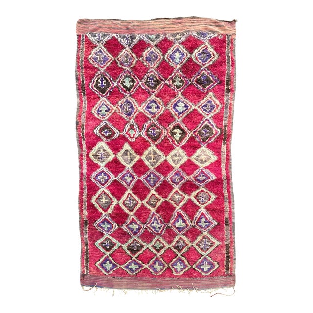 Antique Talsint Moroccan Rug 200 × 370 Cm – Rare Vintage Berber Carpet – Handwoven Atlas Wool For Sale