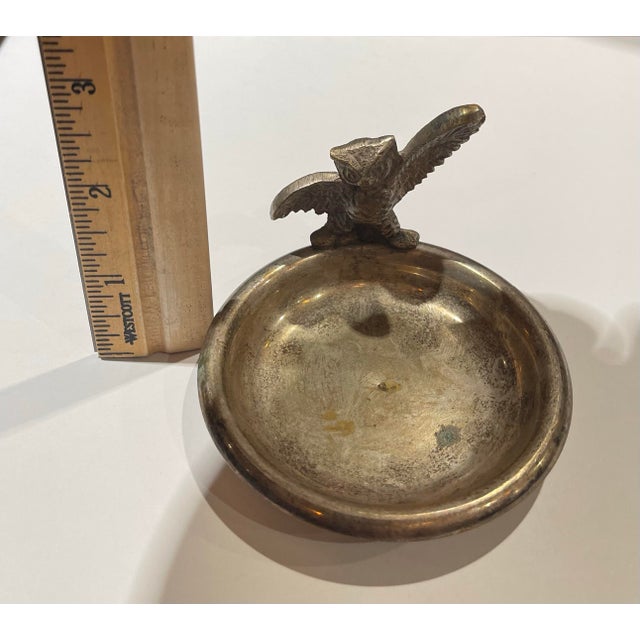 Vintage Silver-Plated Owl Catchall / Ring Dish, Made in India, C. 1965–1980 For Sale - Image 6 of 7