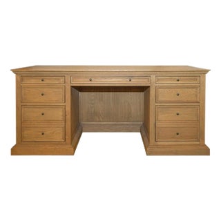 Restoration Hardware French Panel Oak Desk For Sale