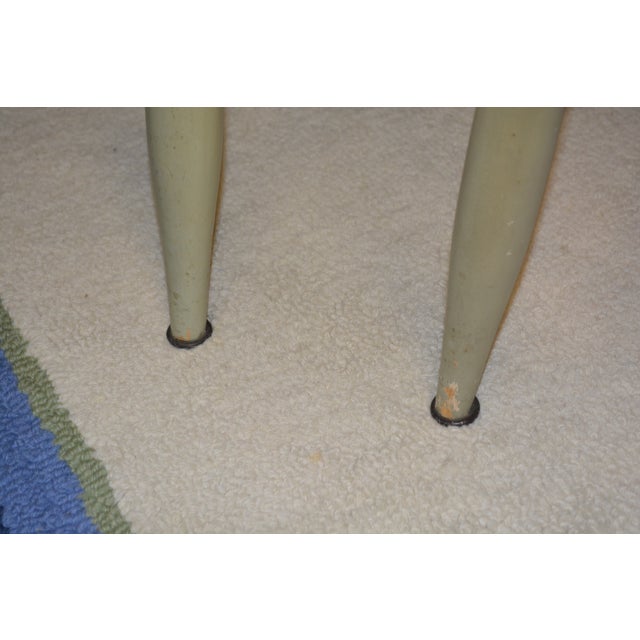 Vintage Pair Green Hitchcock Style Painted / Stenciled Dining or Side Chairs With Cane Seats For Sale - Image 12 of 18