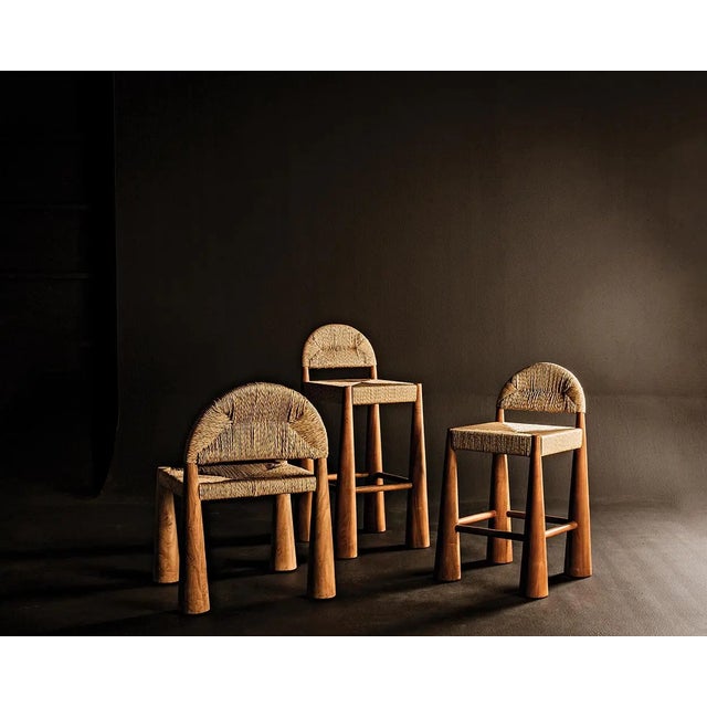 Wood NOIR Laredo Bar Stool, Teak with Synthetic Woven For Sale - Image 7 of 7