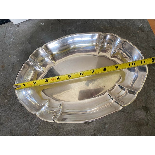 1950s Cohr Denmark Mid Century Scalloped Serving Dish Platter Atla Electro Plate Nickel Silver Epns For Sale - Image 9 of 12