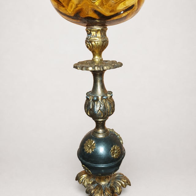 1920s Renaissance Bronze Oil Lamp, 1920s For Sale - Image 5 of 6