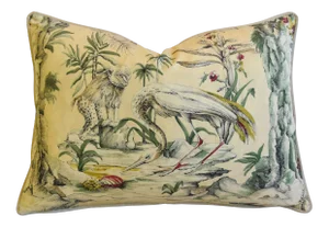 Brunschwig & Fils La Menagerie Venetian Mythical Creatures Feather/Down Pillow 24" X 17"