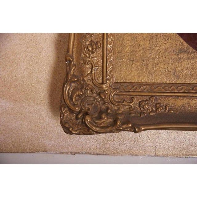 Oil on canvas. Several notes and labels on the back. Beautiful gilded frame. Provenance: Western Europe. Date: 19th...