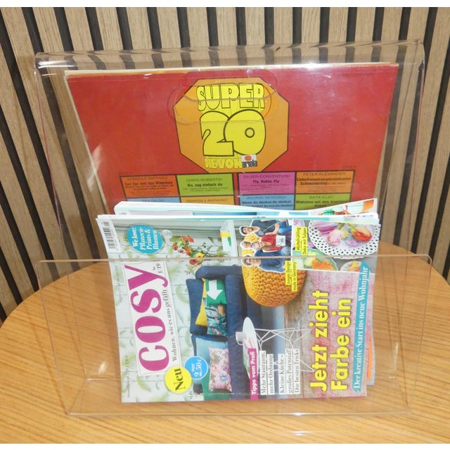 Plastic Vintage Magazine Rack in Acrylic Glass, 1980s For Sale - Image 7 of 11
