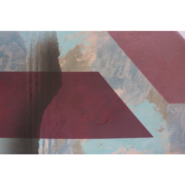 1980s Memphis Style Bold Cubist Geometric Platter For Sale - Image 4 of 7