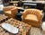 Retro Tufted Caramel Leather Swivel Chair For Sale In Los Angeles - Image 6 of 6