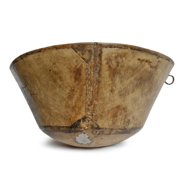 African Vintage Rustic African Tuareg Wood Bowl For Sale - Image 3 of 7