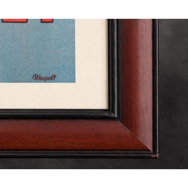 Vintage “Cognac Jacquet” Advertising Poster — French Art Deco Style Framed Wall Art (Peacock Motif) For Sale - Image 4 of 4