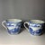 Exceptional collector's pair of 19th c. Espresso size cups in cornflower blue against white transluscence ceramic material...