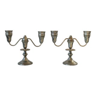 Vintage Shrewsbury Holloware Candelabras - Taper Candle Holders - A Pair For Sale