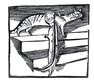 Gerhard Marcks, The Little Cats, Woodcut
