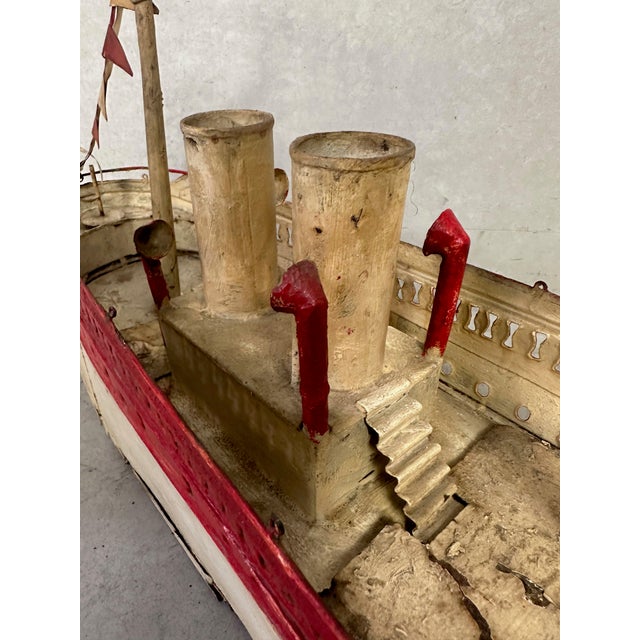 1940s Brutalist Steamer Model Boat by Emmanuel Hiel, 1940s For Sale - Image 5 of 16