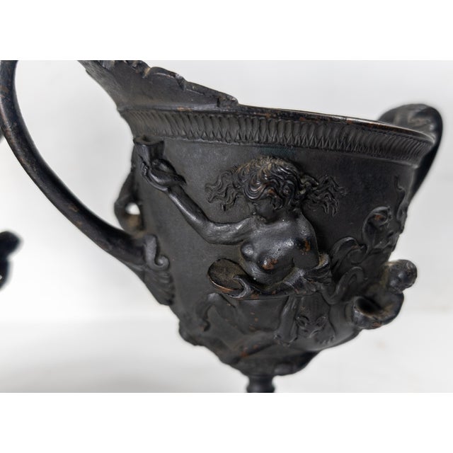 Black 19th Century Pair of Neoclassical Grand Tour Urns With Mythological Figures For Sale - Image 8 of 18