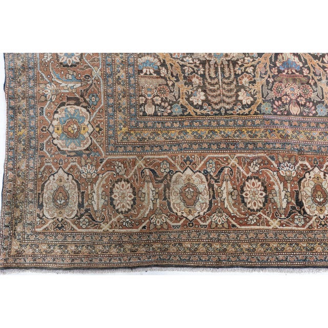 Antique Persian Tabriz Rug For Sale - Image 4 of 8