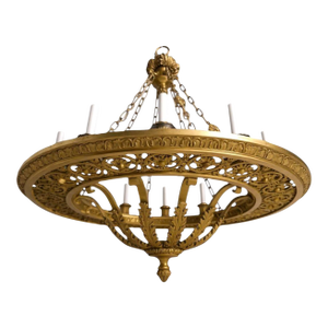 Late 19th Century Caldwell Gilt Bronze Chandelier With 12 Lights